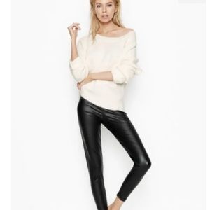 Victoria secret faux leather leggings high waisted stretch NEW size 4